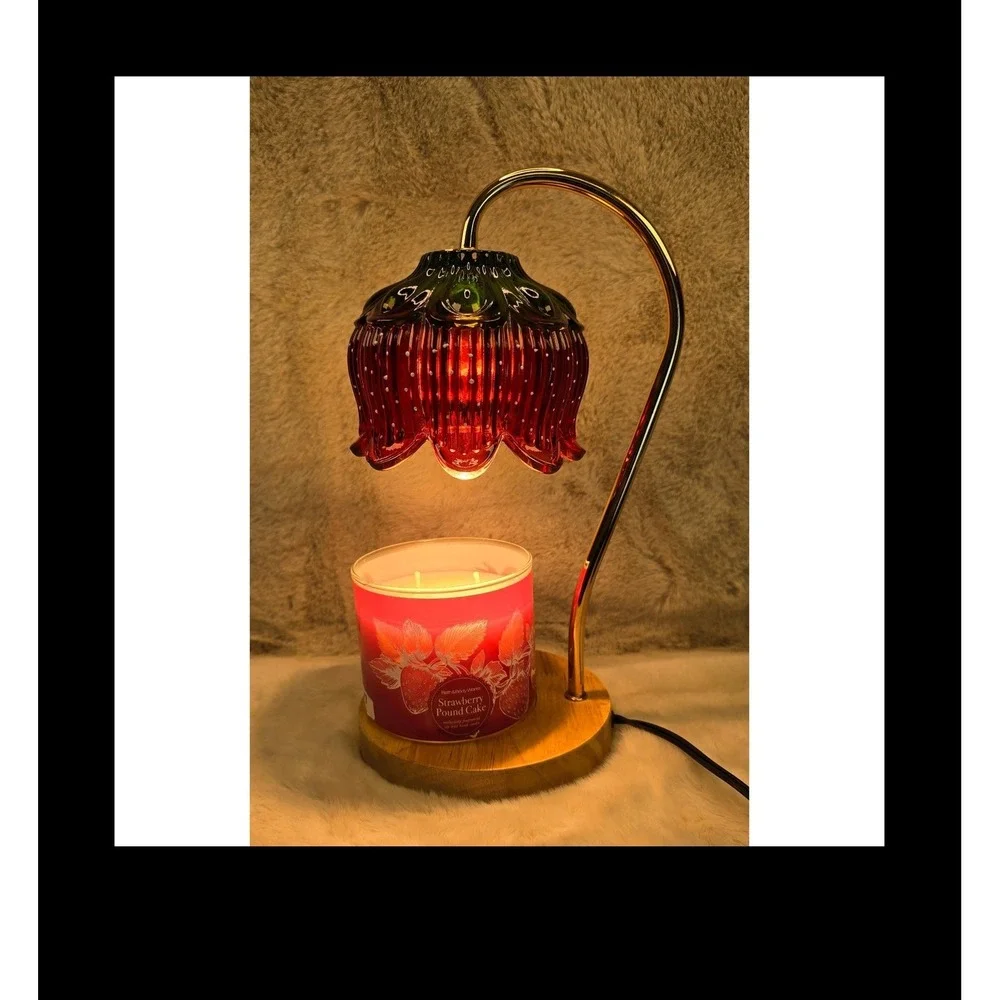 Strawberry Shortcake Candle Warmer Lamp Glass Shade Wax Melt Burner Timer NIB - Picture 3 of 8